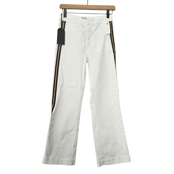 NWT Seafarer Anthropologie White Denim Pants Size 25 Ammiraglio FLAW - Picture 2 of 11
